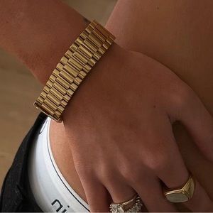 Julia Vaughn Gold Watchband Bracelet